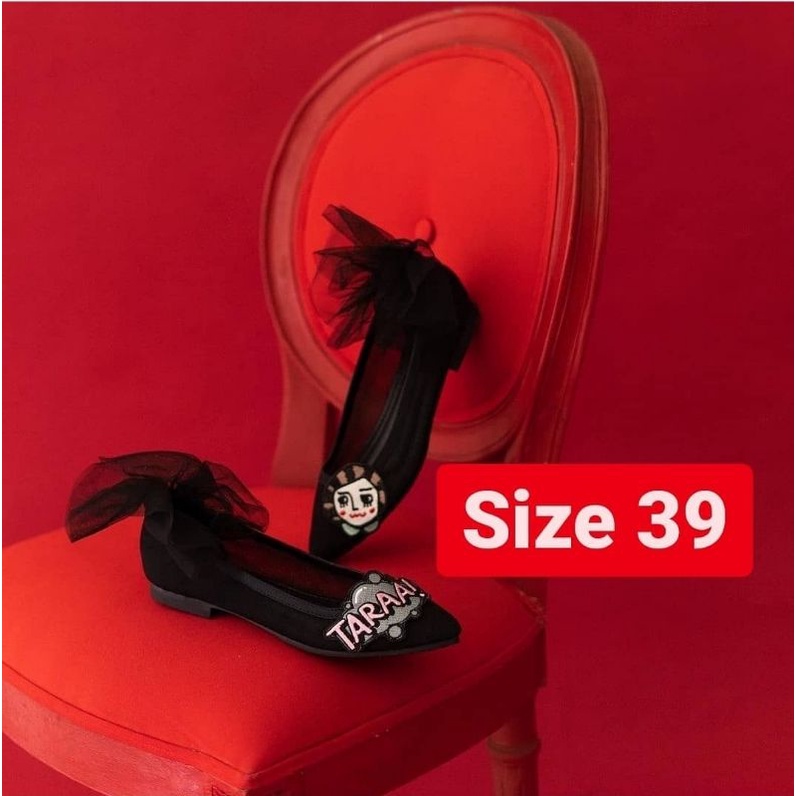 Sepatu flat shoes pantofel Ittaherl Blair Maxi Pointy Ink size 39 *NEW* JUAL RUGI