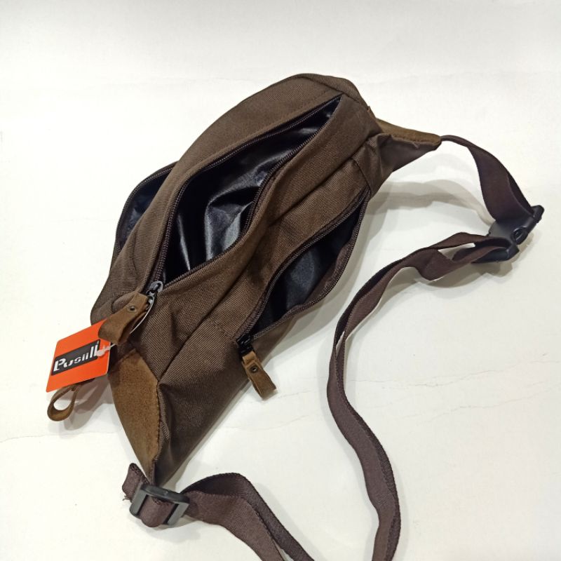 Waistbag Pusiill 1402 pria wanita coudura kombinasi kulit asli