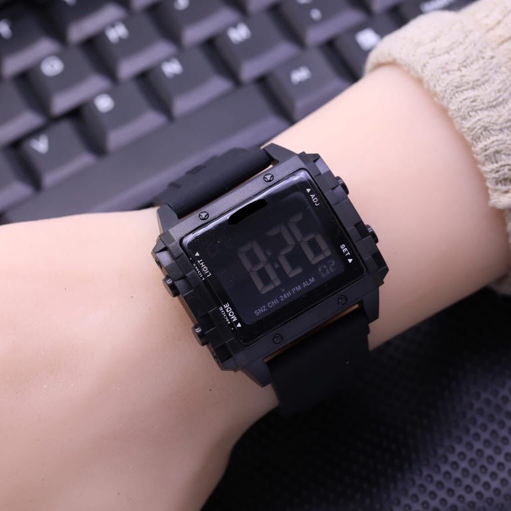 (SS) Jam Tangan Wanita F0XXIL Digital Body Segi Strap Rubber