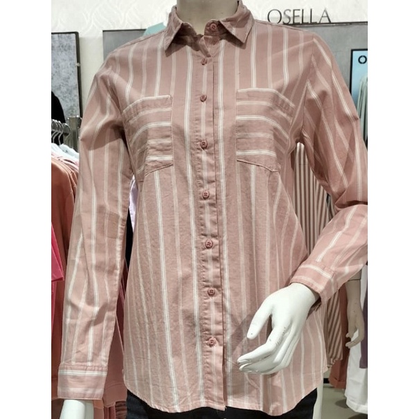 Kemeja wanita lengan panjang brand Osella (S-XL)
