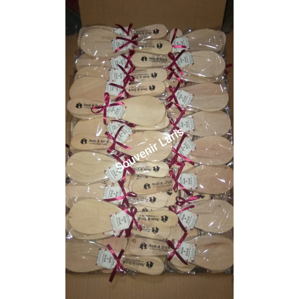 Souvenir centong kayu putih sablon nama sofenir sovenir