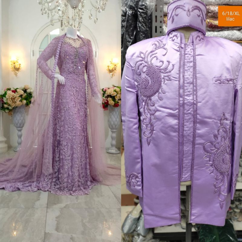 CAUPLE WEDING DRESS BEREKOR/GAUN DUYUNG MEWAH | BAJU DRESS MUSLIM/ GAUN  MODERN | GAWN AKAD