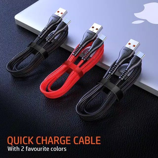 Kabel Data Micro usb QC 3.0A VEGER UFO - ISI 50 - Kabel Micro USB Fast Charging 3A 100 cm