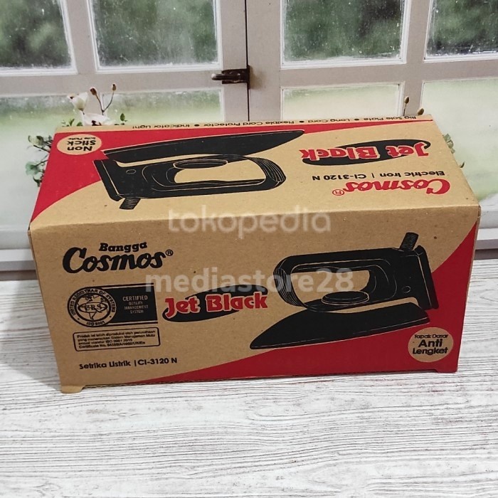 COSMOS Setrika Listrik Jet Black Anti Lengket SNI CI 3120 N - Garansi Resmi 1 Tahun