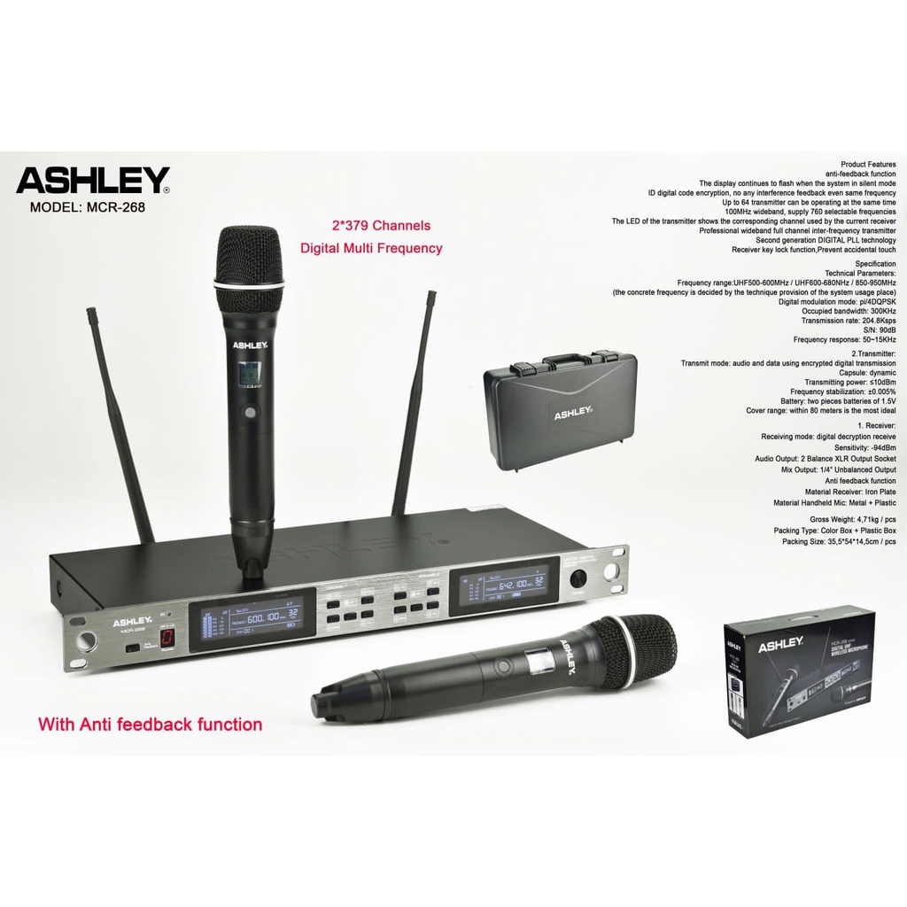 MIC WIRELESS ASHLEY MCR 268 MCR268 FREE KOPER ORIGINAL