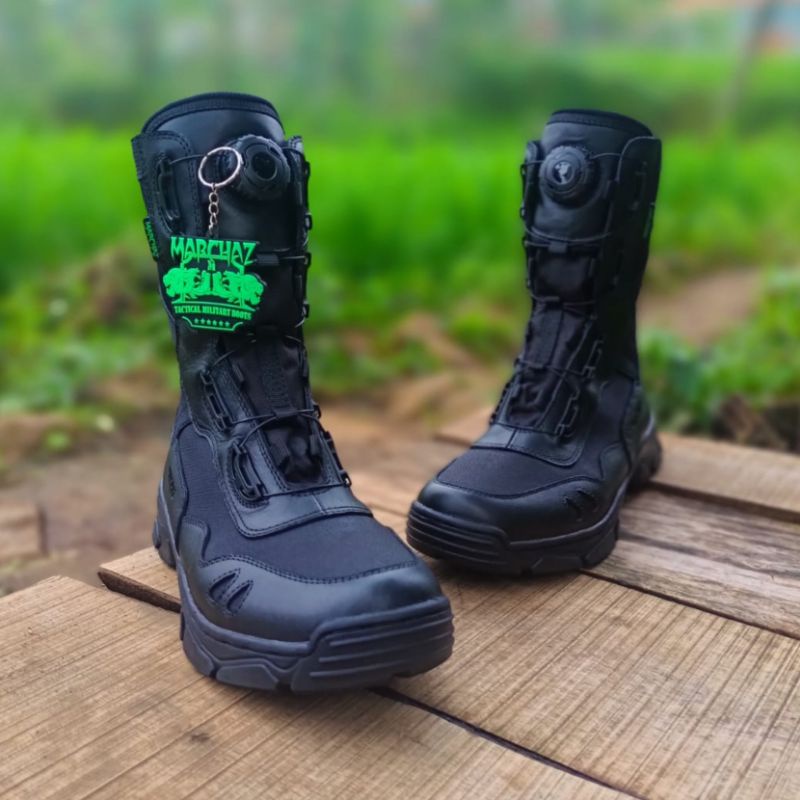 SEPATU PDL TALI PUTAR MODEL TERBARU MERK MARCHAZ BAHAN KULIT SAPI ASLI SEPATU PDL DINAS LAPANGAN TNI POLRI SECURITY SATPAM SEPATU BOOTS PRIA WANITA