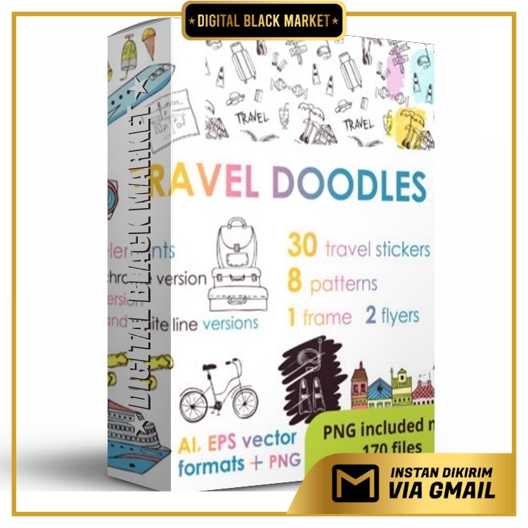 Lets Travel Doodle Big Set - Vector Designs