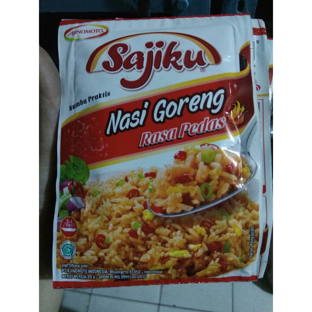  SAJIKU  NASI  GORENG  PEDAS  20 GRAM 1 RENCENG ISI 10 Shopee 