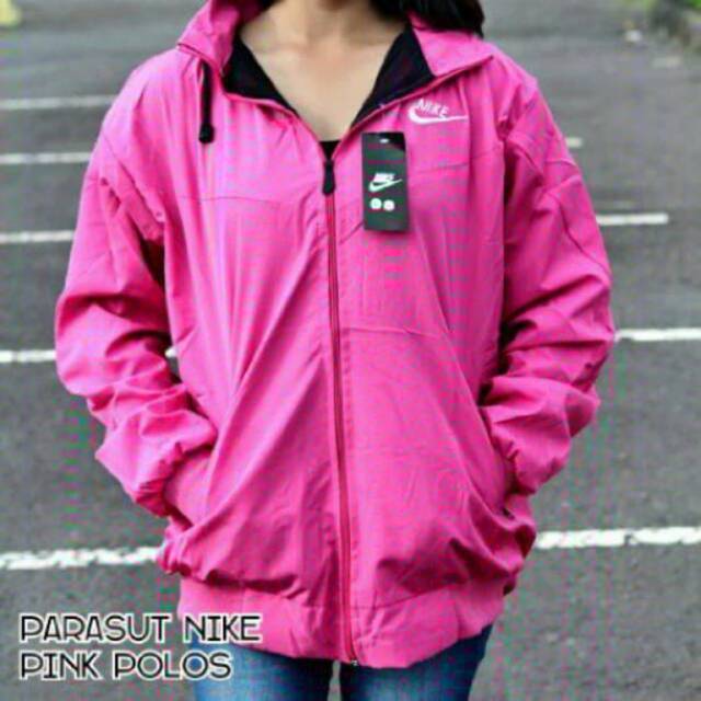 Jaket Nike parasut women pink