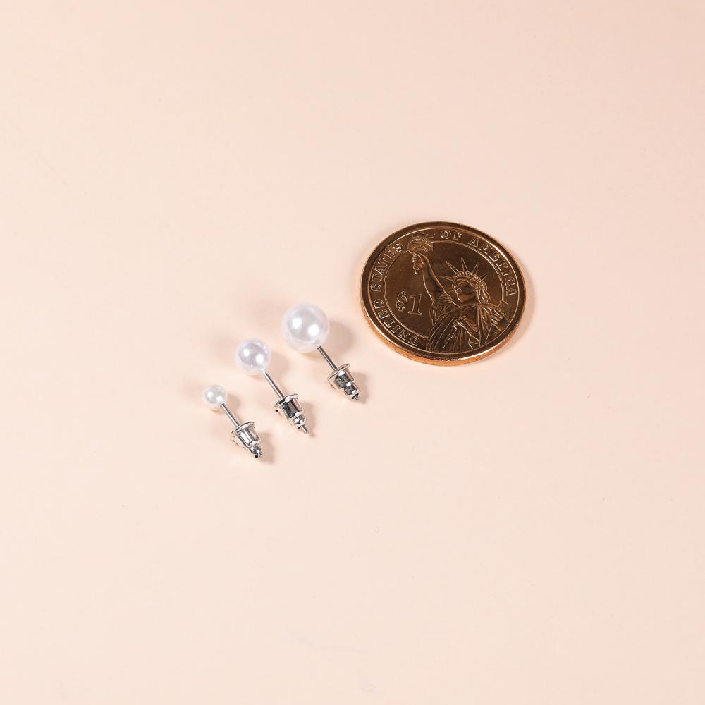12 Pasang Anting Stud Tindik Tulang Rawan Aksen Mutiara Imitasi Warna-Warni Ukuran 4 / 6 / 8mm 20g Untuk Wanita