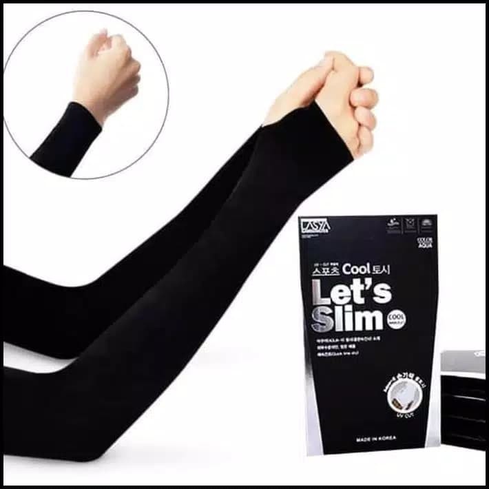 Manset Pria Wanita / Manset Lets Slim Sepeda / Arm Sleeve / Manset Gym Hitam