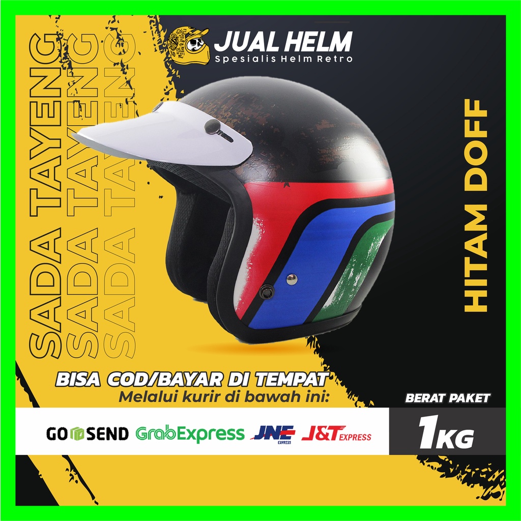 Helm Retro SADA Tayeng ( Helm Classic / Helm Klasik / Helm Bogo / Helm Vespa )