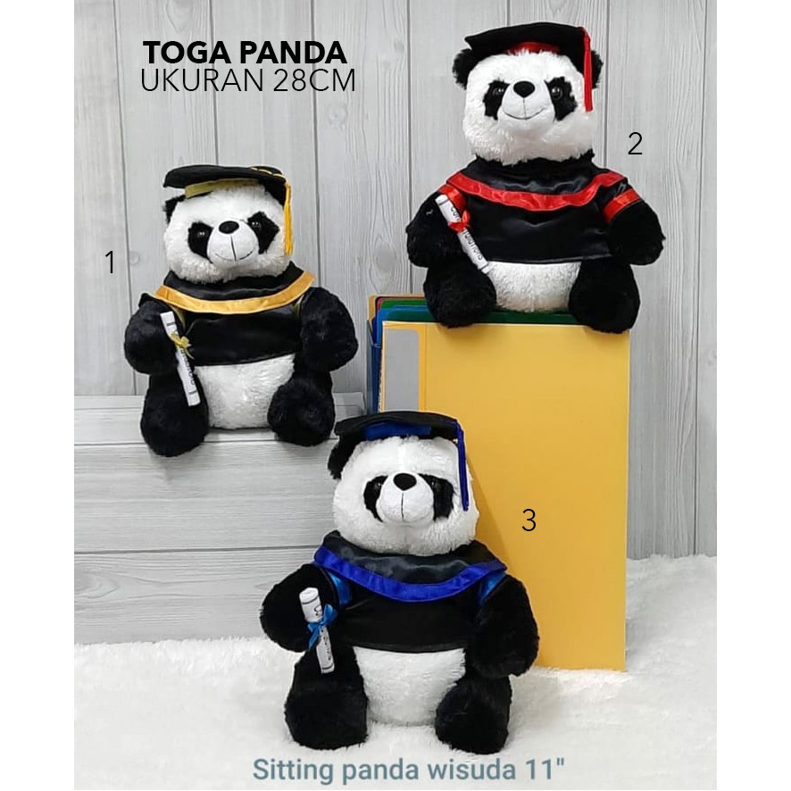 Boneka toga panda daun toga wisuda graduate graduation sovenir kampus sekolah