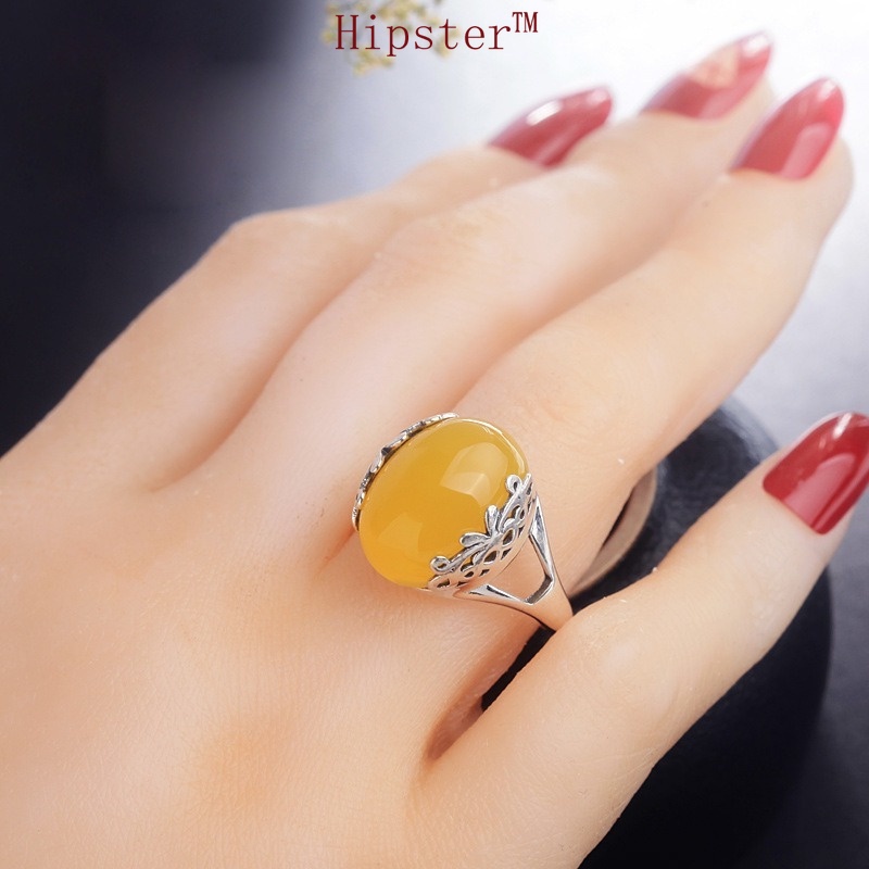 Hot Sale Exaggerated Personalized Luxury Inlaid Ruby Open Ring