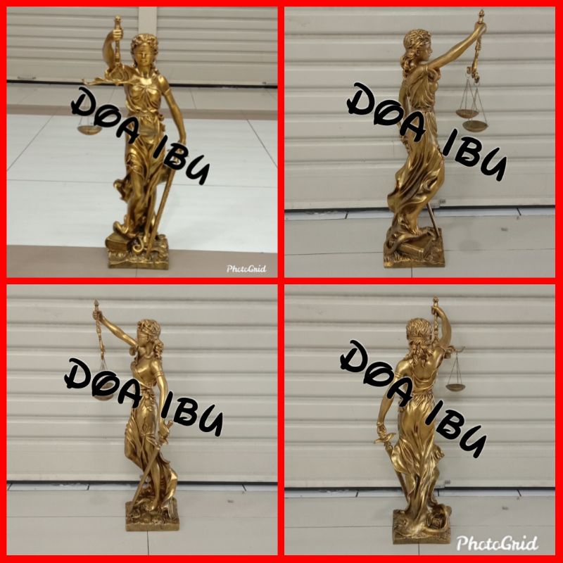 

best seller patung dewi keadilan gold ukuran 70cm ready stock
