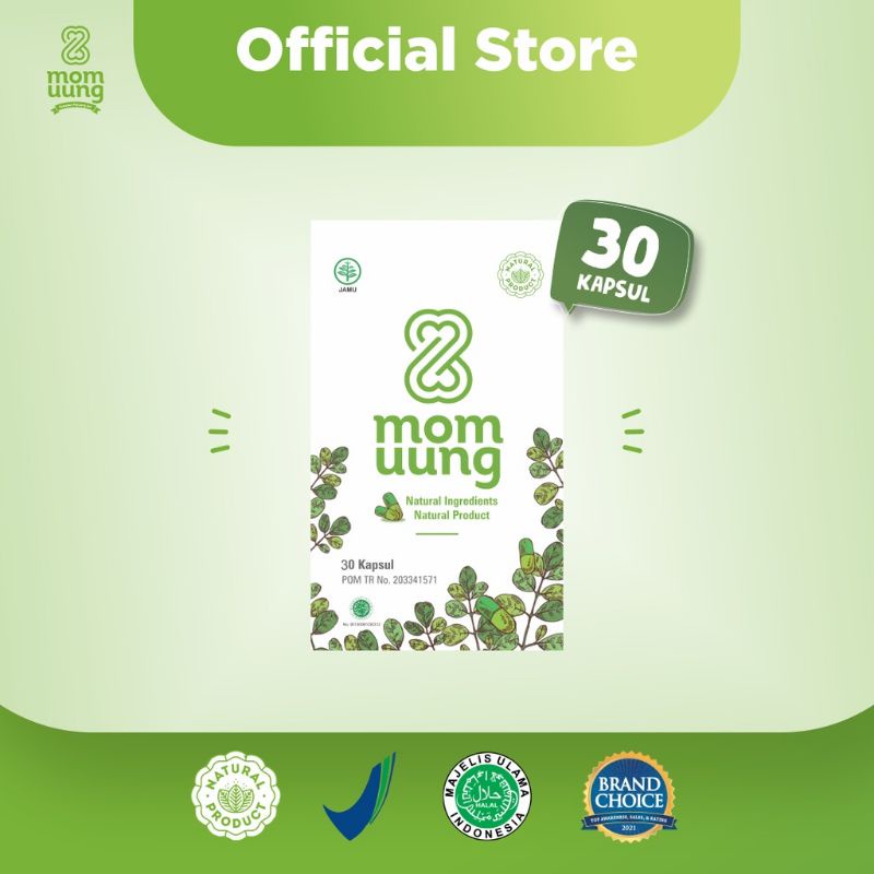 MOM UUNG 30 capsule BPOM Asi Booster kelorcap ikan gabus pelancar asi herbal mom uung 30 kapsul halal aman momuung MOMUUNG