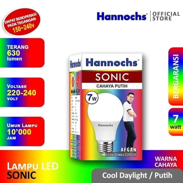 Hannochs SONIC LED Bulb 7 Watt Putih - Bohlam 7W SNI