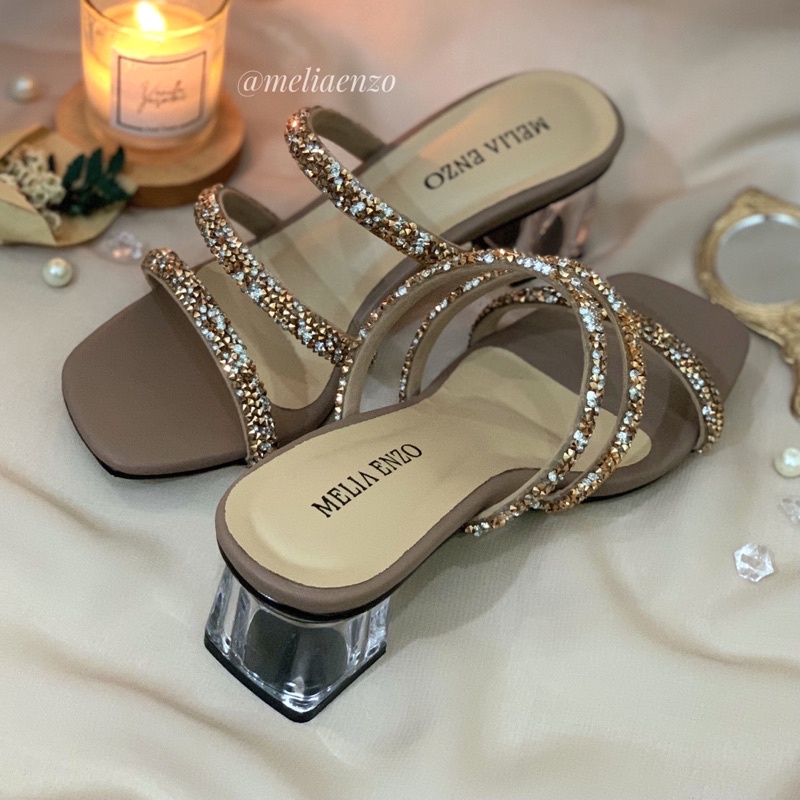 Meliaenzo - Sendal Hak Kaca | Sendal Hak Tali | Sendal Wedding | Heels