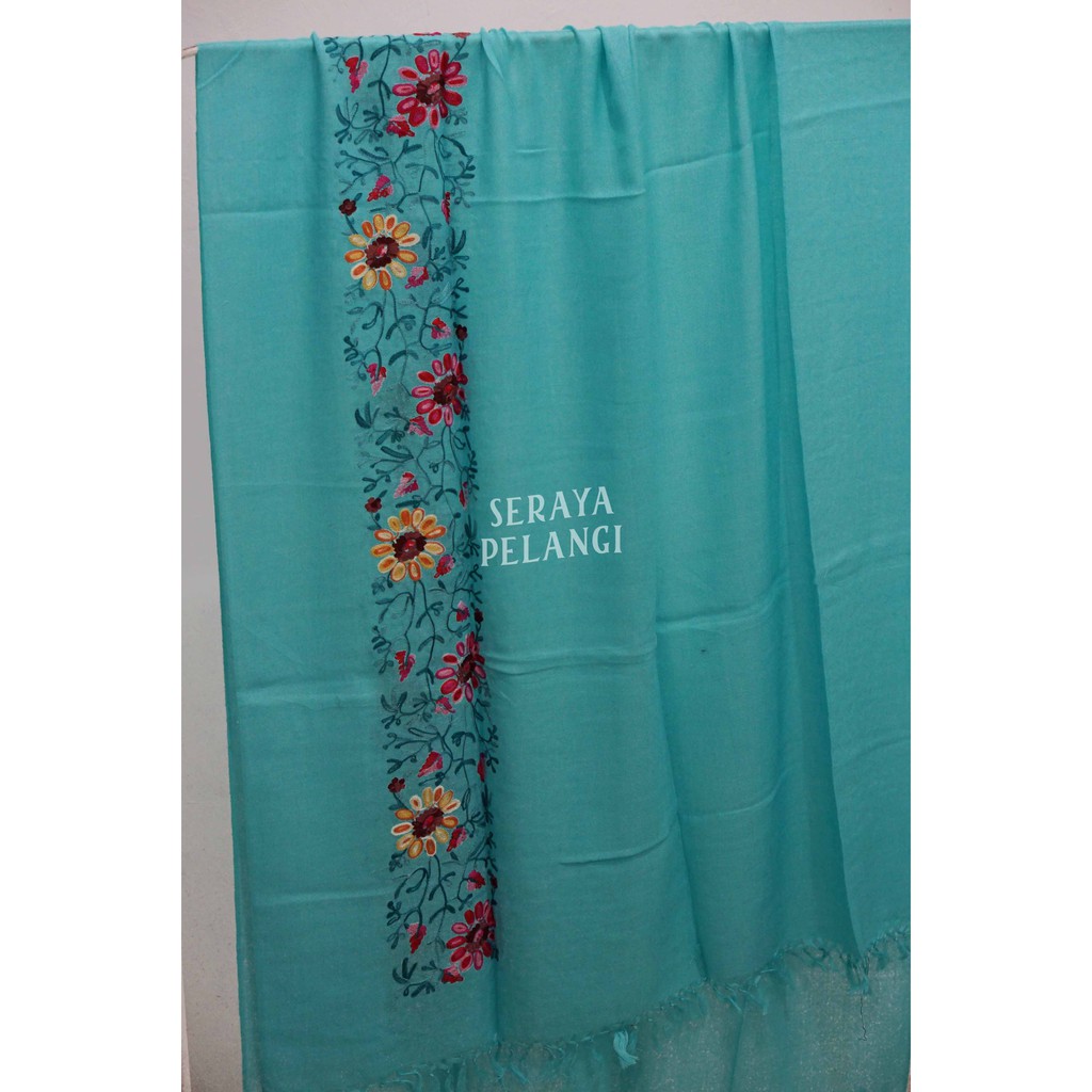Pashmina Cashmere Bordir Ukuran Lebar | Selendang | Scarf | Syal | Shawl | Pasmina | Souvenir | Hadiah | Gift | Aksesoris Fashion | Import Quality | Grosir Murah