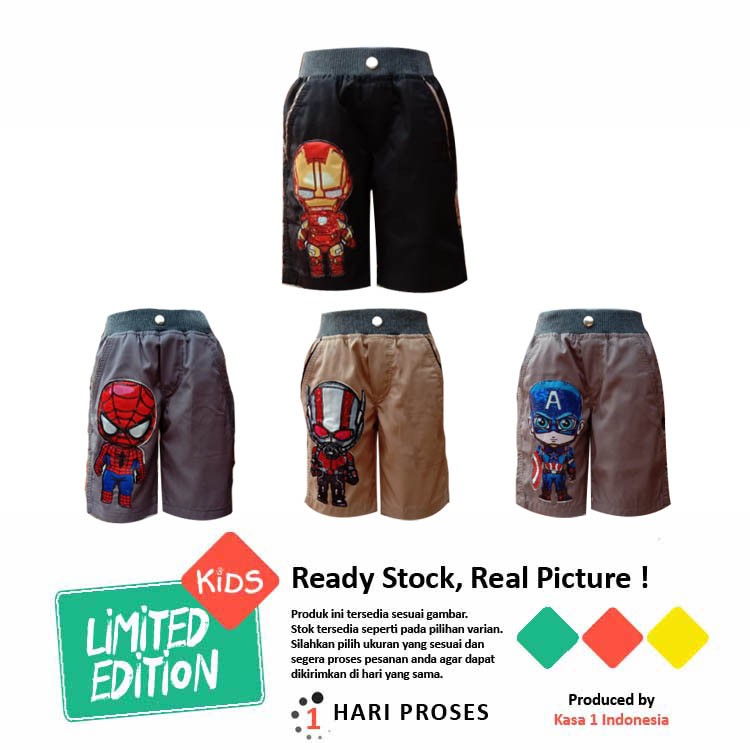  Celana  Pendek  Anak  Laki  Laki  LED Bahan  Katun  Kanvas 