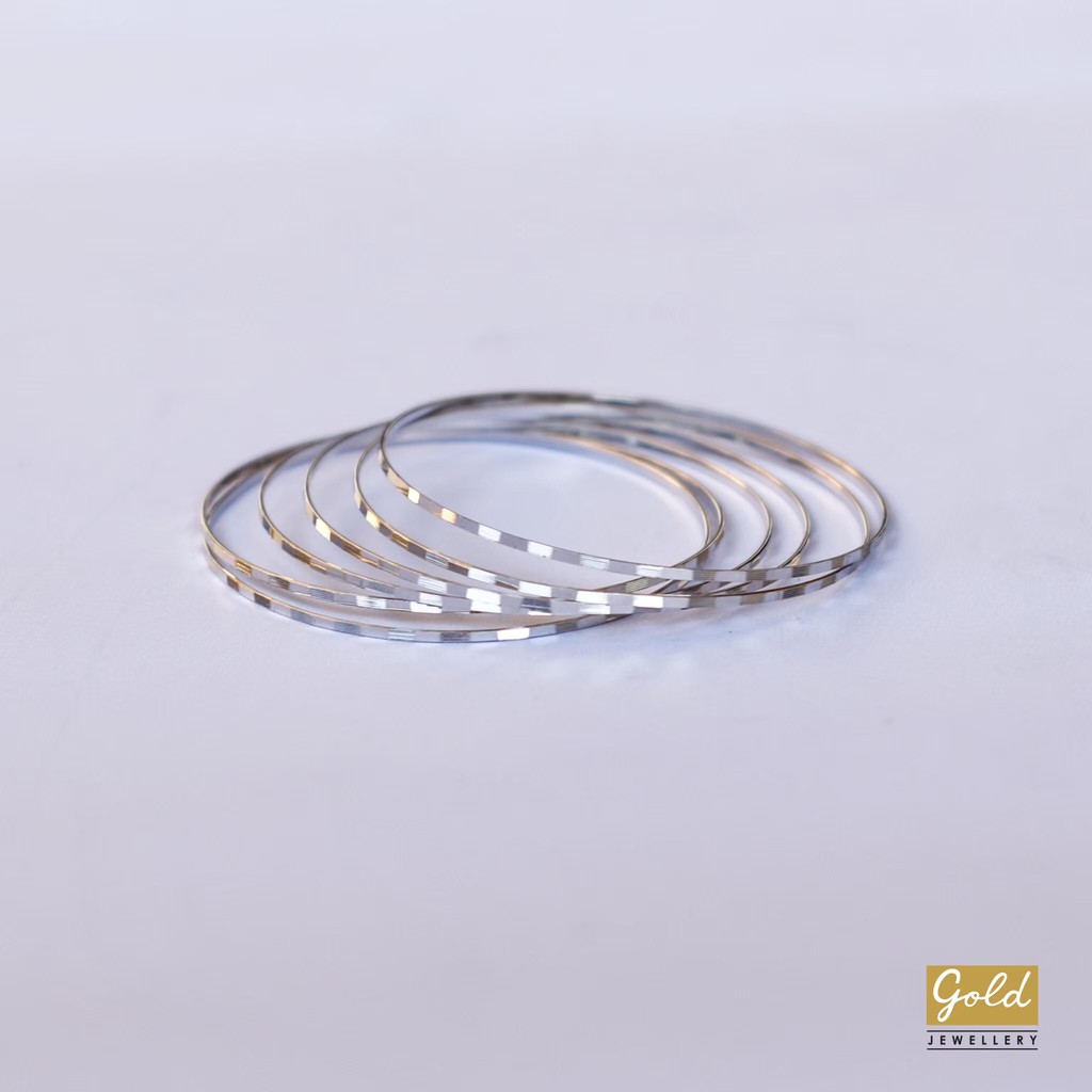 Gelang emas putih 750 17k - PGL17081900 - model keroncong garis