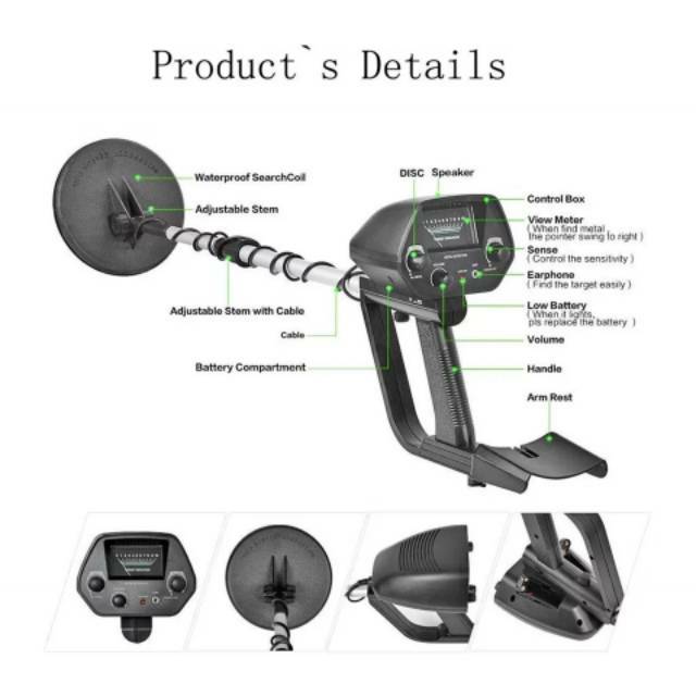 Professional Underground Metal Detector Alat Detektor Pendeteksi Logam Emas, Besi dll