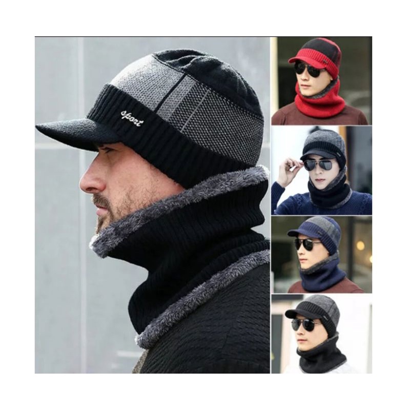 topi holiday puncak gunung musim dingin travel kemping rajut hangat wol rajutan pria wanita jogging 