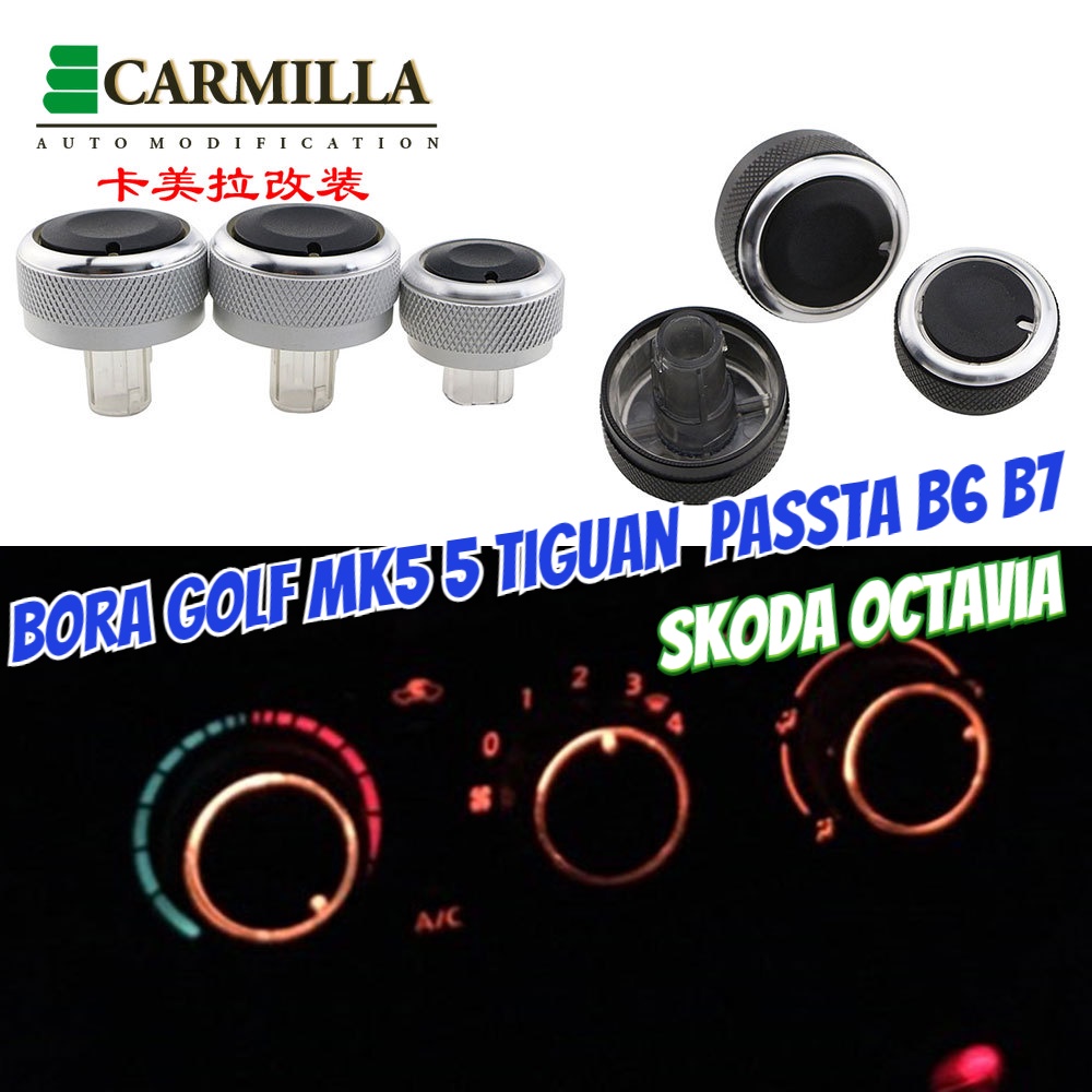 Knob Saklar Kontrol AC Mobil Untuk Volkswagen VW Bora Golf MK5 5 Tiguan Passta B6 B7