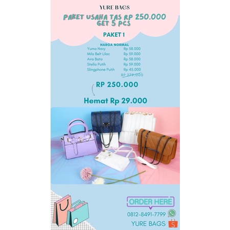 Paket Usaha Tas Termurah Wanita / Cewek - Paket Usaha Grosir 5 Pcs Tas - Peluang Usaha Tas
