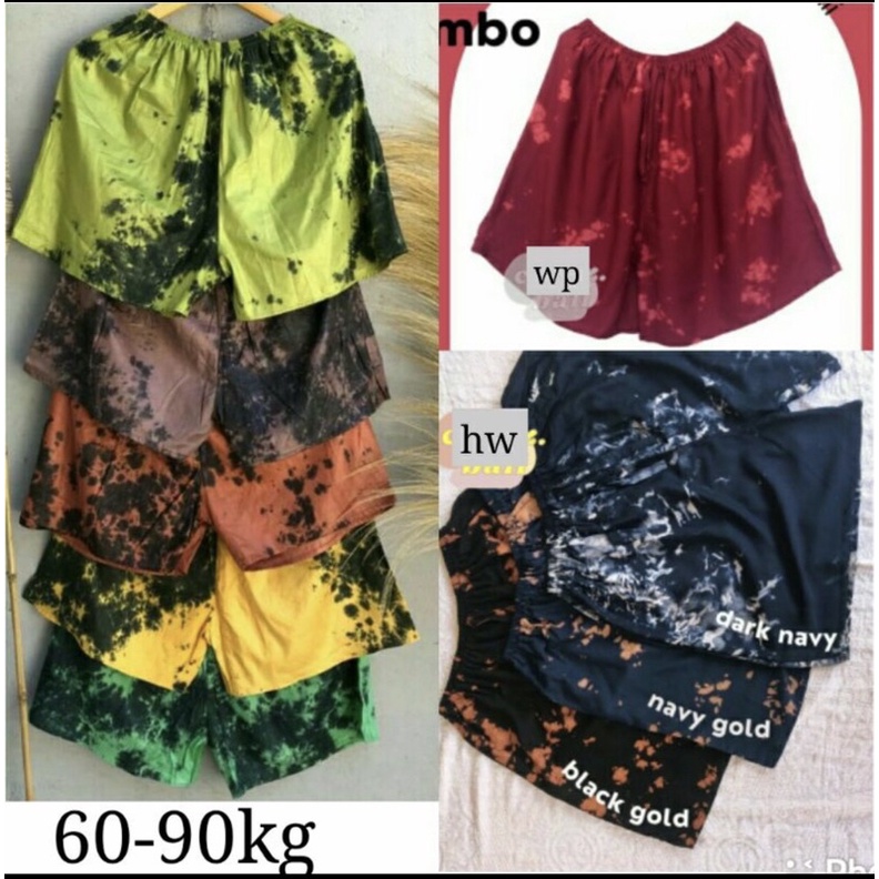 HOTPANT TIEDYE XXXL Pria Wanita celana pendek kolor