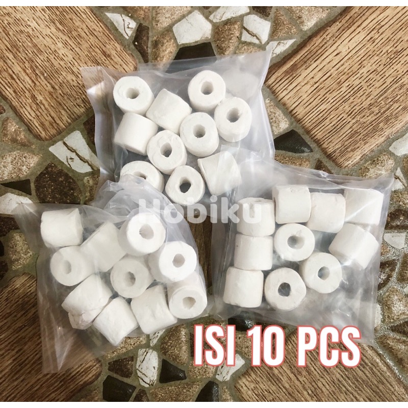 BIO RING KERAMIK MEDIA FILTER RUMAH BAKTERI AQUARIUM / ISI 10 pcs