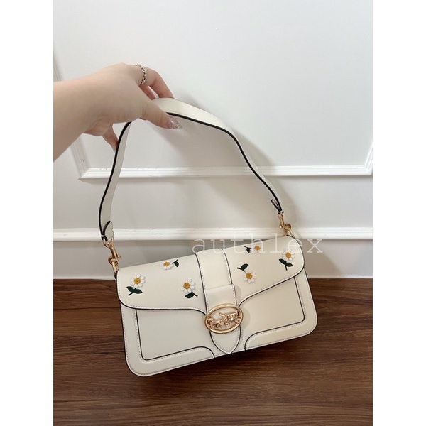 Coach Georgie Shoulder Bag with Daisy Embroidered - tas bahu wanita