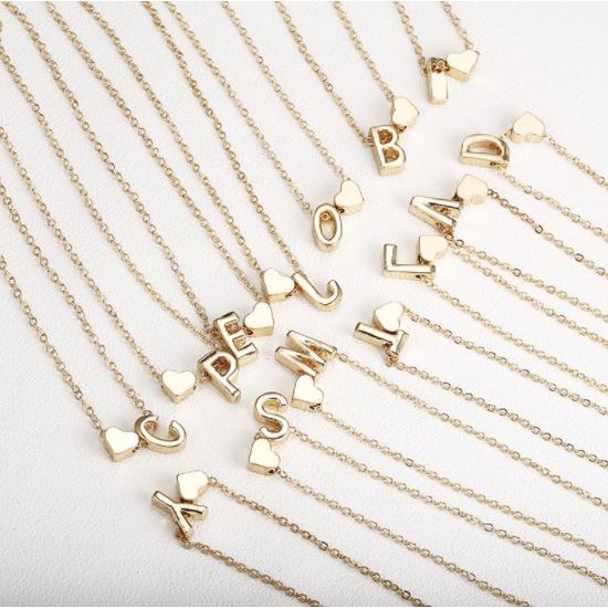 RSB VZ143 (HURUF A-L) Kalung Huruf Love Kecil Stainless Aksesoris Fashion Perhiasan Wanita GOLD SILVER