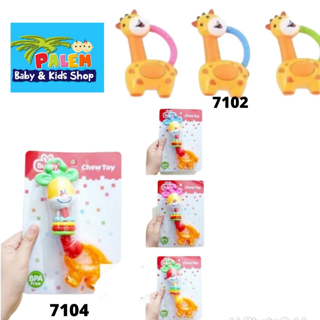 original-Lusty Bunny Giraffe Rattle Teether DT 7102/7104 Mainan Anak Bayi Gigitan murah  sudah BPA free