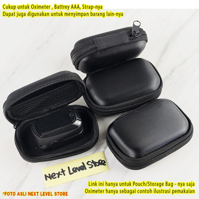 Pouch Oximeter Oxymeter Tas Dompet Case Casing Penyimpanan Full Black