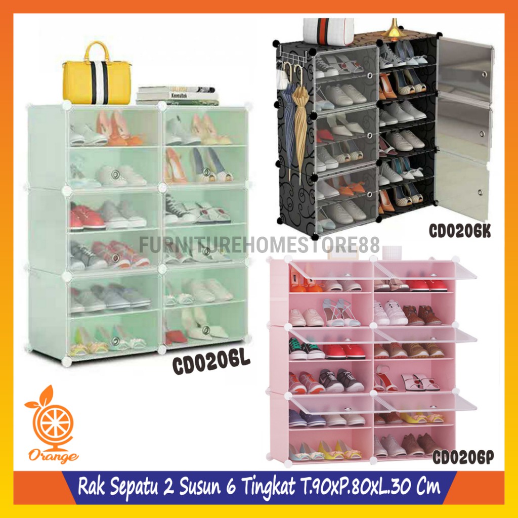 Rak Sepatu 2 Susun 6 Tingkat Portable Multifungsi Arrival CD0206