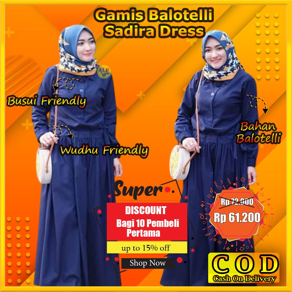 Fashion Busana Muslim Baju Gamis Long Dress Kondangan Wanita Modern Sadira Terbaru Terlaris Termurah
