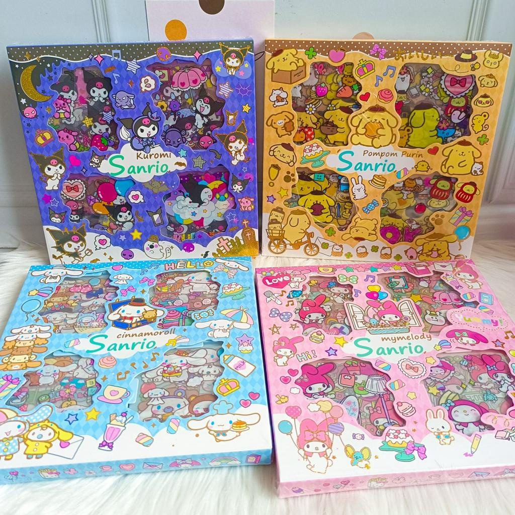 Sticker BOX SANRIO isi 32 lembar Set Daily Manual Cute Pattern Decorative Tape Sticker Gift Box