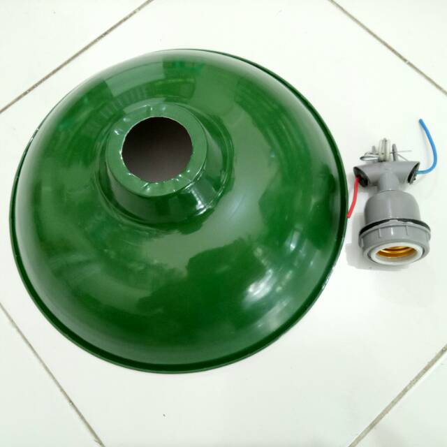 Kap Lampu Gantung / Kap Lampu Hijau E27 + Fitting Gantung