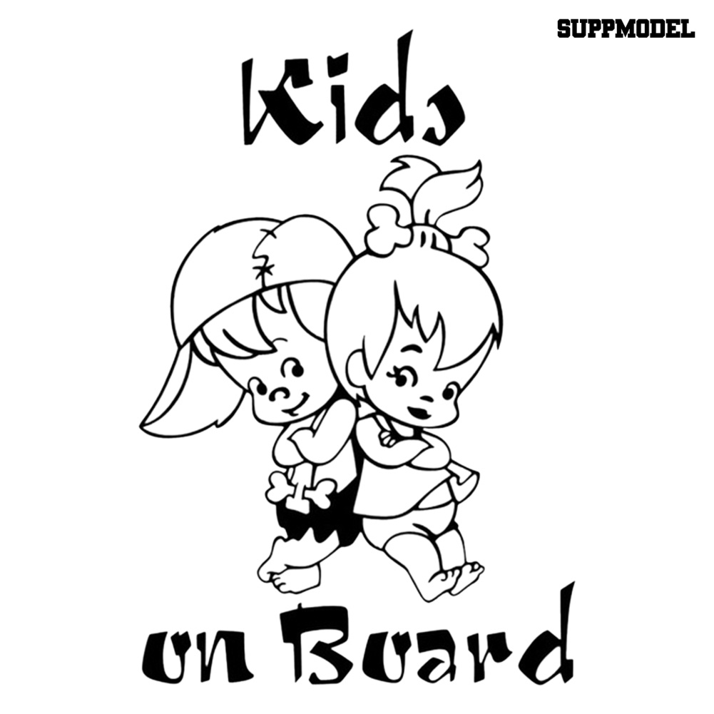 Stiker Decal Motif Tulisan Kids on Board Ukuran 12.5x19cm Untuk Dekorasi Jendela / Body Mobil