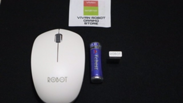 Mouse Wireless ROBOT M210 Original + Baterai AA Bluetooth Wireless 2.4G Optical USB Mouse Garansi Original Resmi