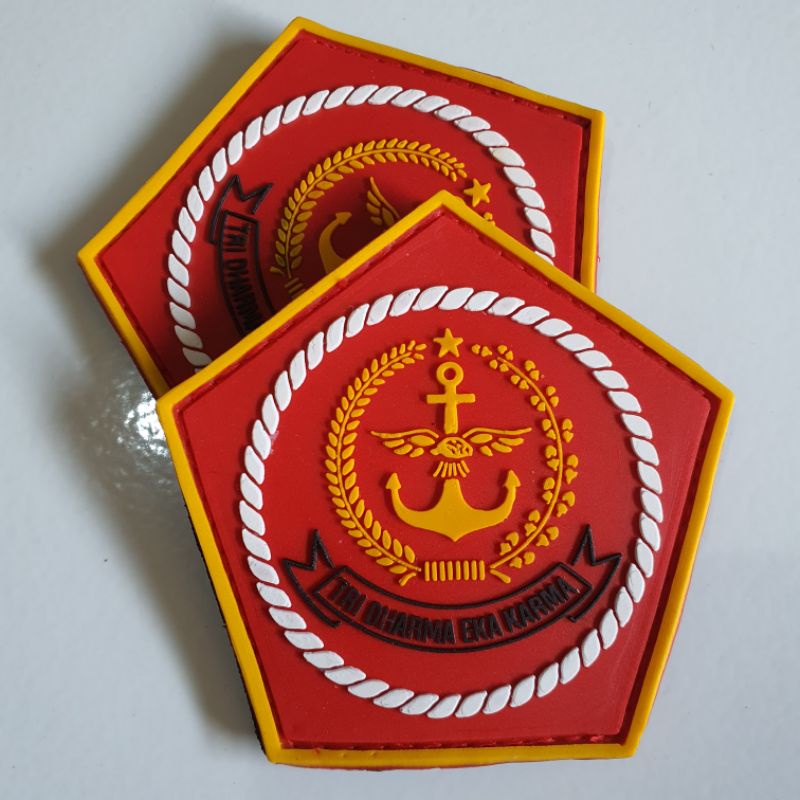 Jual Patch Rubber Logo Mabes Tni Segi Lima Tempelan Emblem Karet