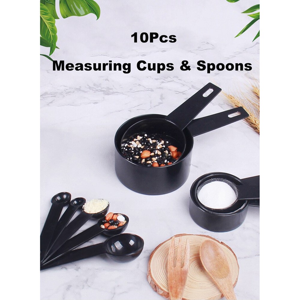 BISA COD ZISIZI Sendok Takar Ukur Cup Measuring Spoon Size L 5 PCS - CF233 - Black