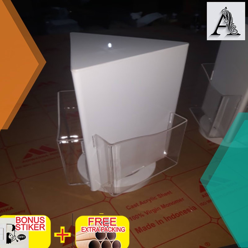 

Grosir acrylic/akrilik tempat brosur folio:3 3d