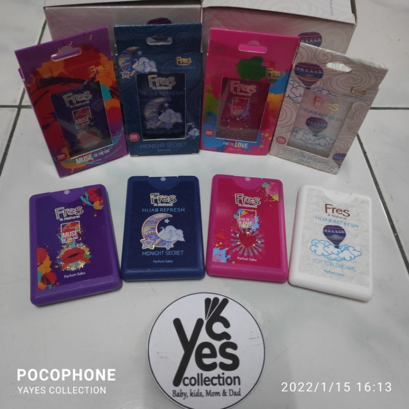 Fres &amp; Natural Parfum 100ml 1 PCS Fresh Parfume Kemasan Saku 18ml  Parfumed Wewangian Putih Cotton Dreams Pink Live to Love Biru Midnight Secret Ungu Muse Of The Day