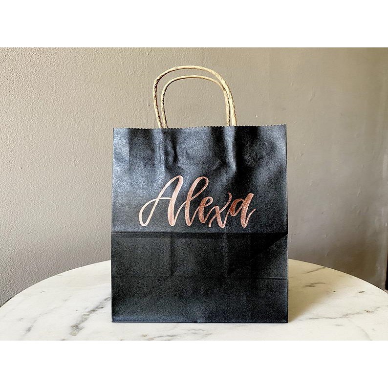 

(+DESAIN) Paper Bag Custom Hitam Murah A4 21x20x9cm / Paper Bag Souvenir Wedding / Paperbag Polos