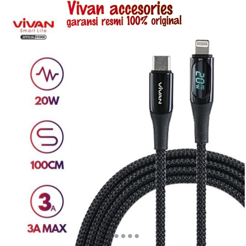 VIVAN VCL100 USB-C to lightning iPhone. Cable Smart Digital Display IPhone