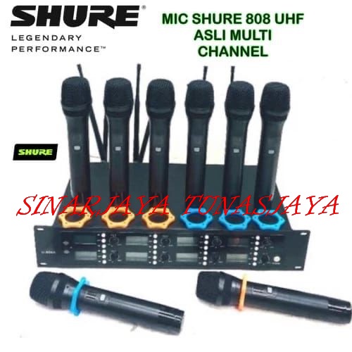 Mic Wireless Shure U-808 Multi Live Panggung 8 Channel -8bh Mic Pegang