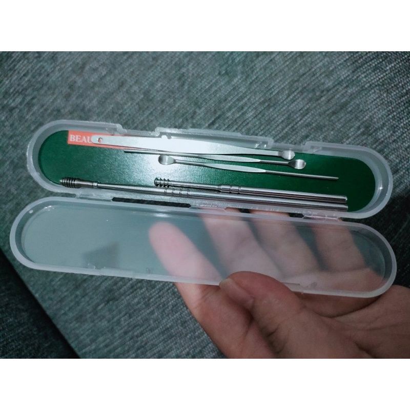 Korek Kuping Pembersih Telinga Ear Wax Picker 5  pcs Paket Alat Pembersih Kuping Stainless steel