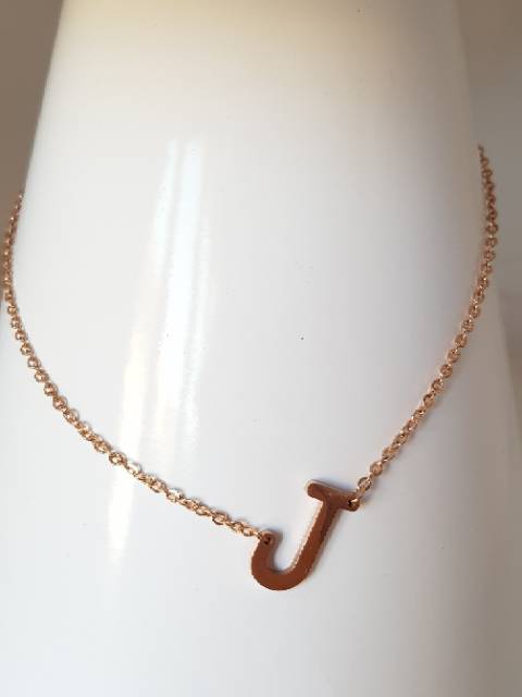 ROSEGOLD Kalung inisial KECIL / kalung huruf / kalung titanium / kalung Rosegold Antikarat import